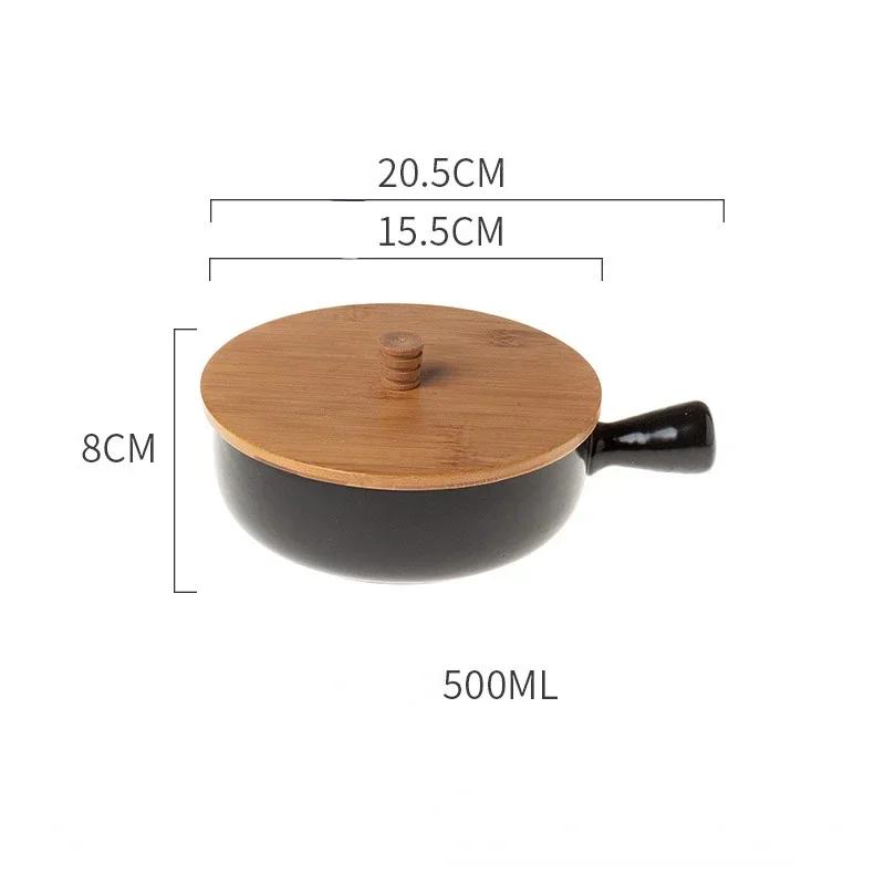 Covered Noodle Bowl Ceramic Dishes to Eat Simple Household Tableware Baking Baking Bowl Household Utensils for Kitchen Dishware