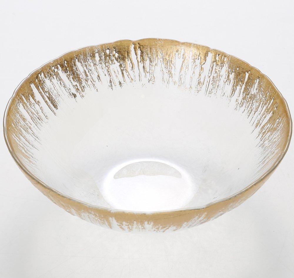 Vetro Felice Bowls, Medium Bowls, Western Tableware, Gold, 17cm, Set of 4, Happy Glass Flash 649117