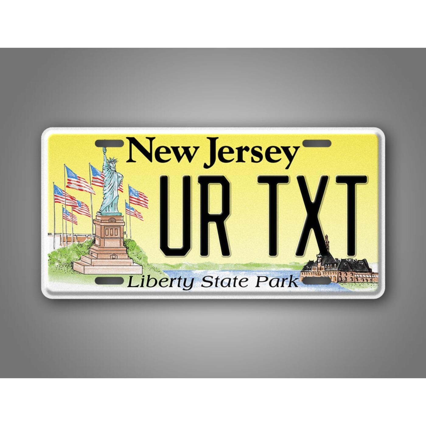 

Personalized New Jersey License Plate Decorative Metal Tin Sign Waterproof For Car Home Garage Wall Decor білий