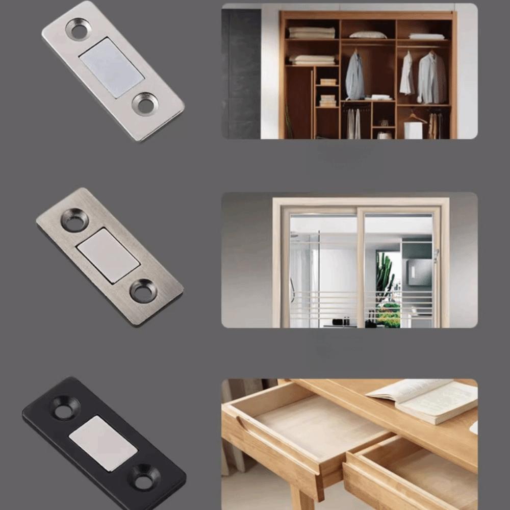 Punch Free Stainless Door Closer Ultra Thin Strong Drawer Magnet Lock Stopper Furniture Fittings Adhesive Kitchen Closet Closer