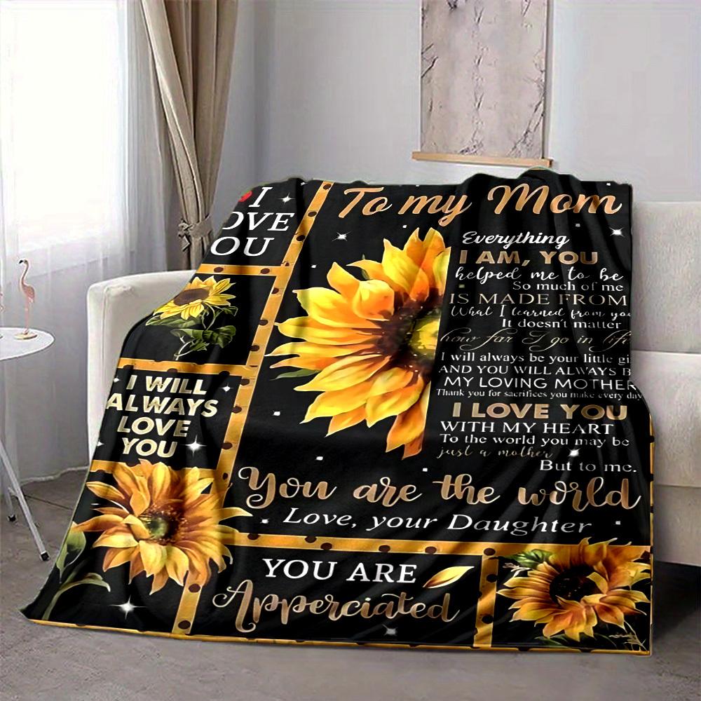 1pc Sunflower Mom Poster Blanket - Perfect Gift for Birthdays, Christmas & Halloween- Soft, Warm & Versatile yy250909099