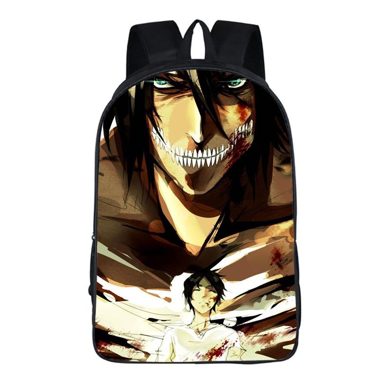 Stylish Anime Attack On Titan Zipper Backpack With Large Capacity For Students And Fans