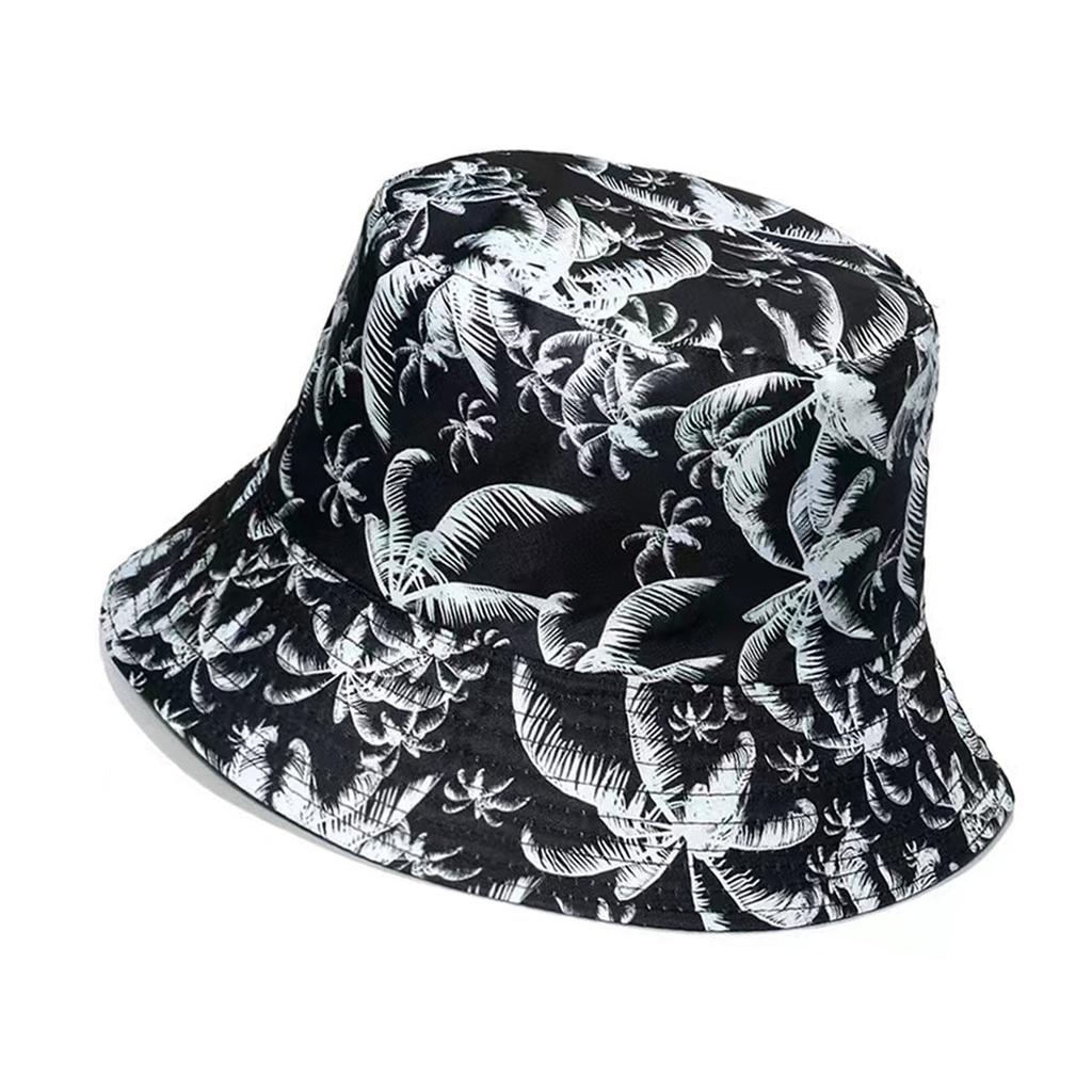 New printed bucket hat graffiti hat men and women outdoor sun hat summer double-sided basin hat tide