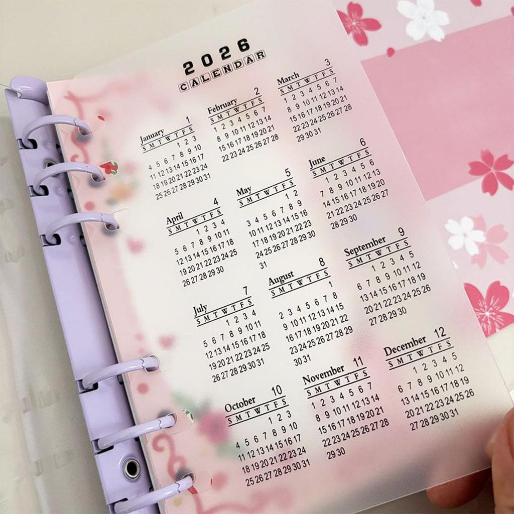 2026 Planner Divider Removable Matte Portable Inserts 2026 Planner Refills for Family Friends Students Teacher School Home