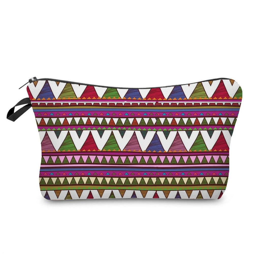 Women Geometric figure Print Cosmetic Bag Toiletries Organize Travel Storage Case 6756 KTB