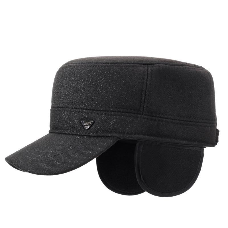 Hat Men's Winter Baseball Cap Middle-Aged and Elderly People's Cap Outdoor Sun Hat Flat Top Cap
