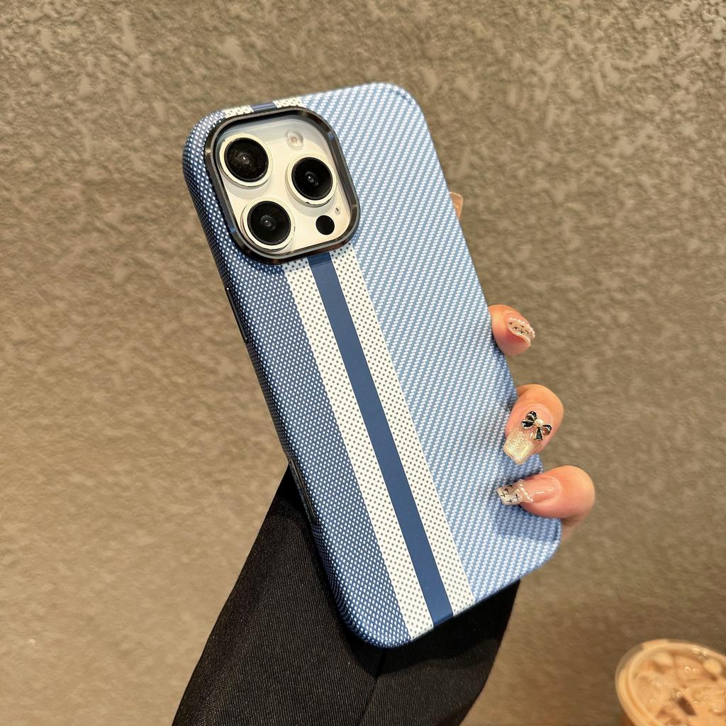 Carbon Fiber Kevlar Pattern PC For Magsafe Magnetic Case For iPhone 17 Air 16 15 14 Plus 13 12 Pro Max Shockproof Cover