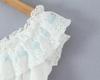 Lace Trim One-Shoulder Camisole - Color Block Slimming Button-Down for Women