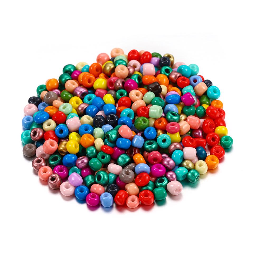 33-Color Solid Glass Beads for DIY Jewelry & Beaded Bracelets