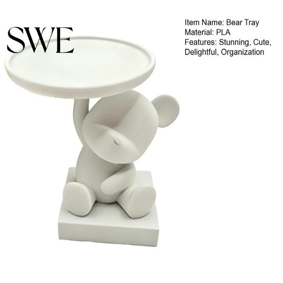 Desk Tidy Polar Bear Key Dish Bowl for Entryway Table 3D Printed Cute Statue Storage Tray with Cartoon Animal Figurine Candy Indoor Home Decor