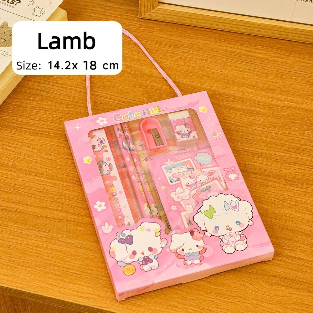 6 st/set Söt Tecknad Kapybara Pennor Brevpapper Set Kawaii Suddgummi Pennvässare Barn Elev Brevpapper Förnödenheter