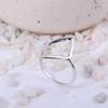 Open Diamond Shaped Ring, Geometric Minimalist Ring, Oxidized Silver Rhombus Jewelry, Contemporary Statement Gift, Dainty Stacking Ring