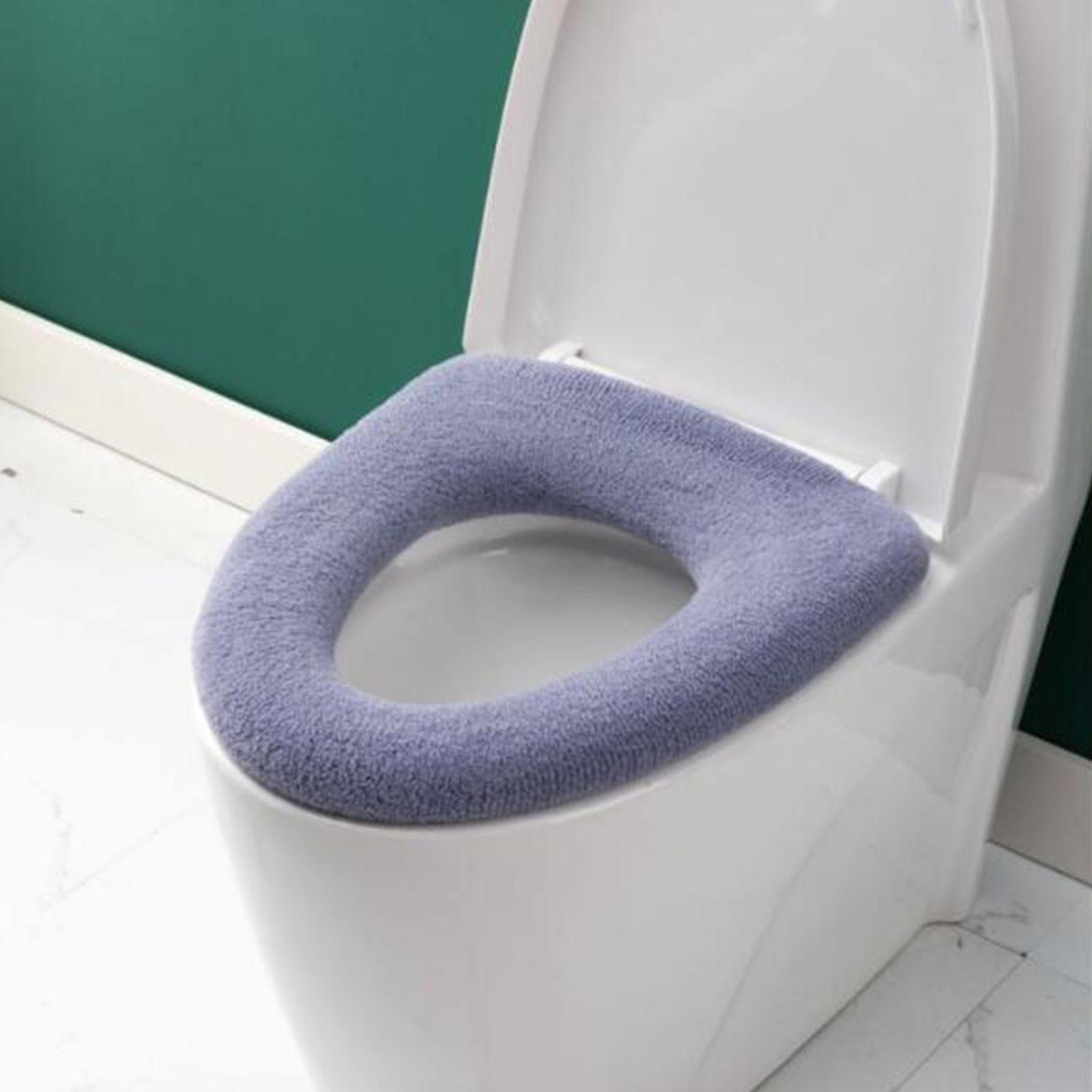 

Коврик для унитаза с ручкой, универсальный вязаный моющийся сиденье для унитаза, бытовой чехол для унитаза, утолщенная теплая подушка на сиденье унитаза One Size