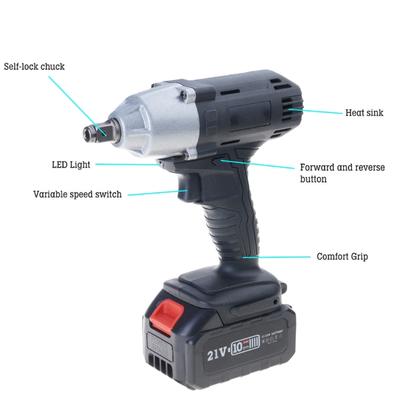Brushed Motor Cordless Impact Wrench Set 300Nm High Torques Ratchet Screwdriver Tool For Industrial And Home Projects