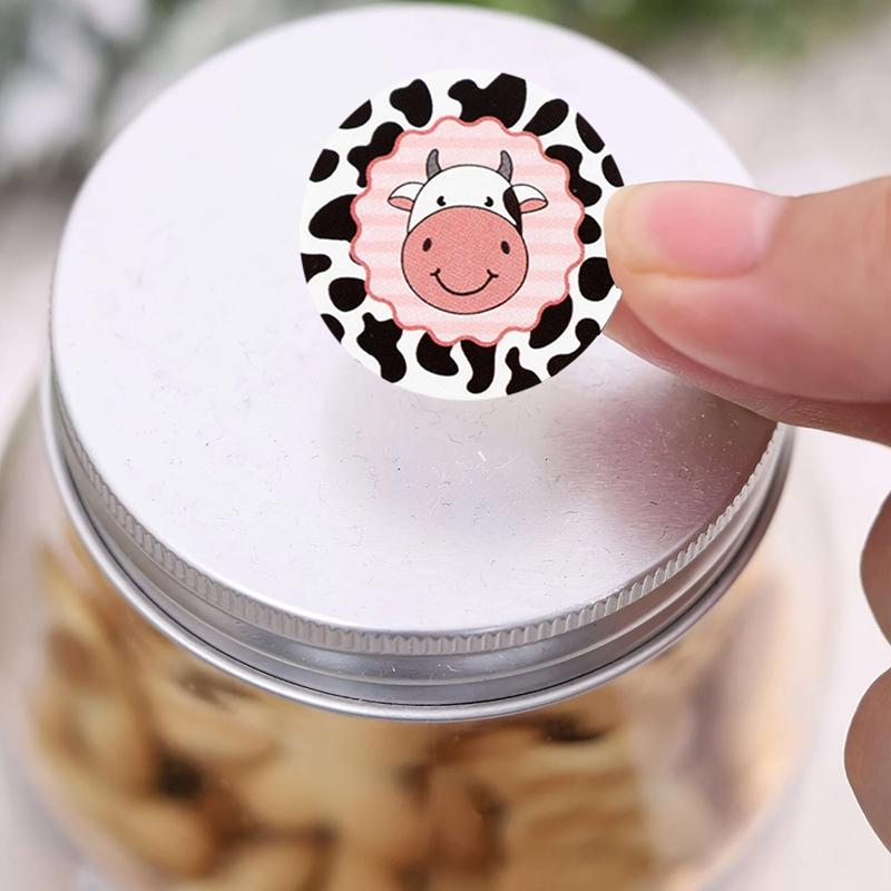500pcs Cute Dairy Cow Paper Stickers Birthday Party Decoration 1st Birthday Baby Shower Party Supplies Envelope Sealing Sticker