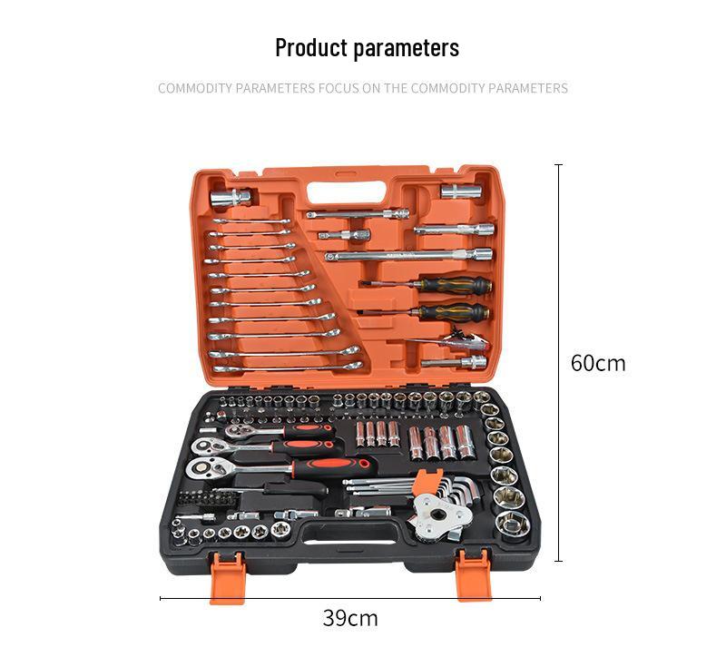 121-Piece Multifunctional Socket and Ratchet Wrench Tool Set for Auto Repair