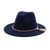 European and American fashion new chain jazz hat autumn and winter eaves fashion woolen top hat