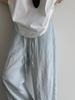 LUXI Women's Tencel Linen Elastic Waist Wide-Leg Summer Pants