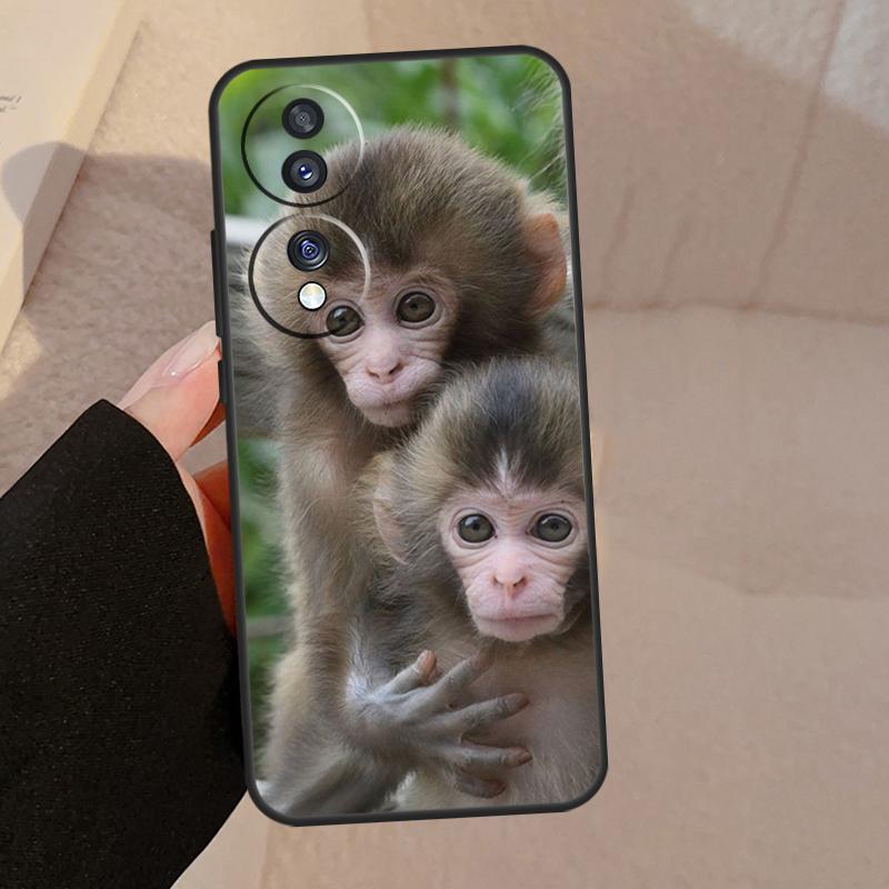 Cute Baby Monkey Animal Case For Honor X9b X9a X8a X7a X6a X6 X7 X8 X9 8X 9X Honor Magic 5 Pro 50 70 90 Lite Cover