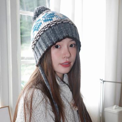 Autumn and Winter Ear Protection and Warmth Preservation Lei Feng Hats Ear Protection and Cold Protection Woolen Hats  Making The Face Look Smaller