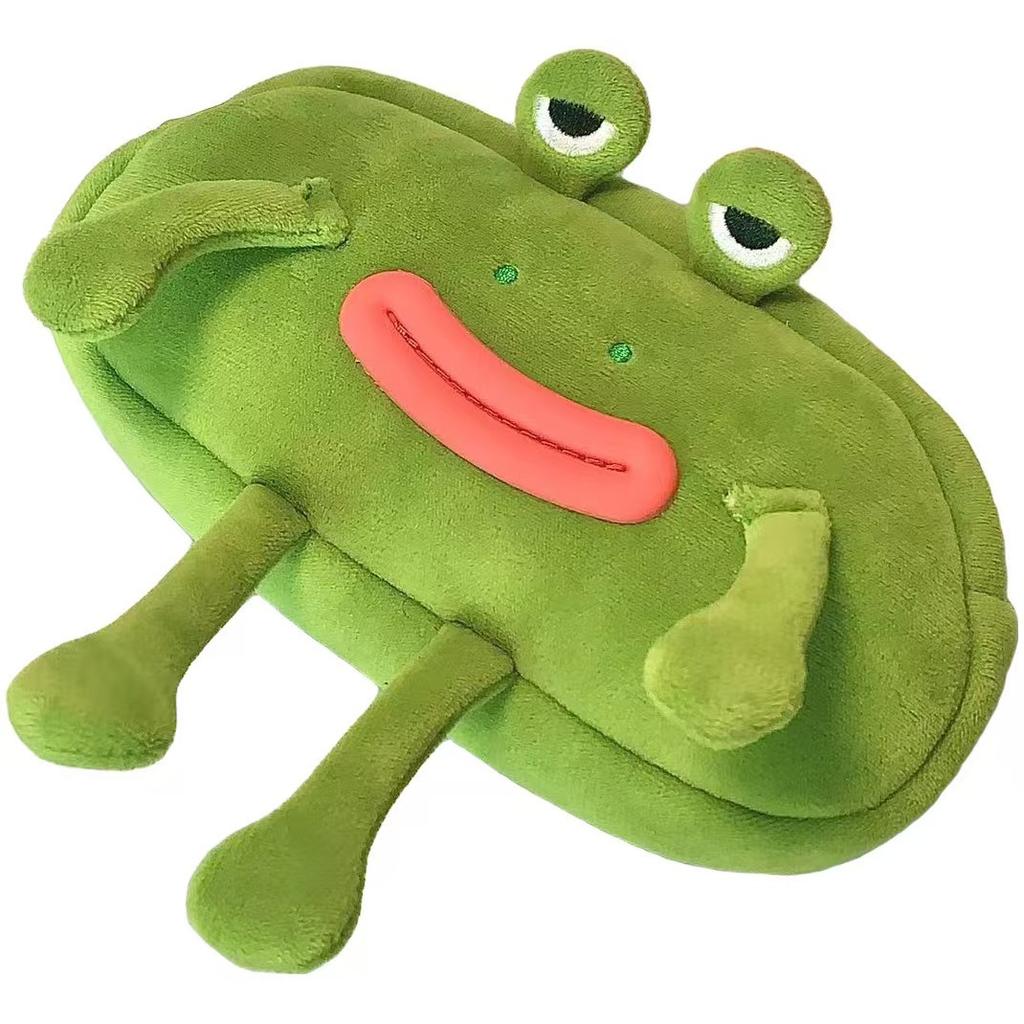 Fun and Funny Big Mouthed Frog Plush Pencil Case Ugly and Cute Large Capacity Stationery Bag