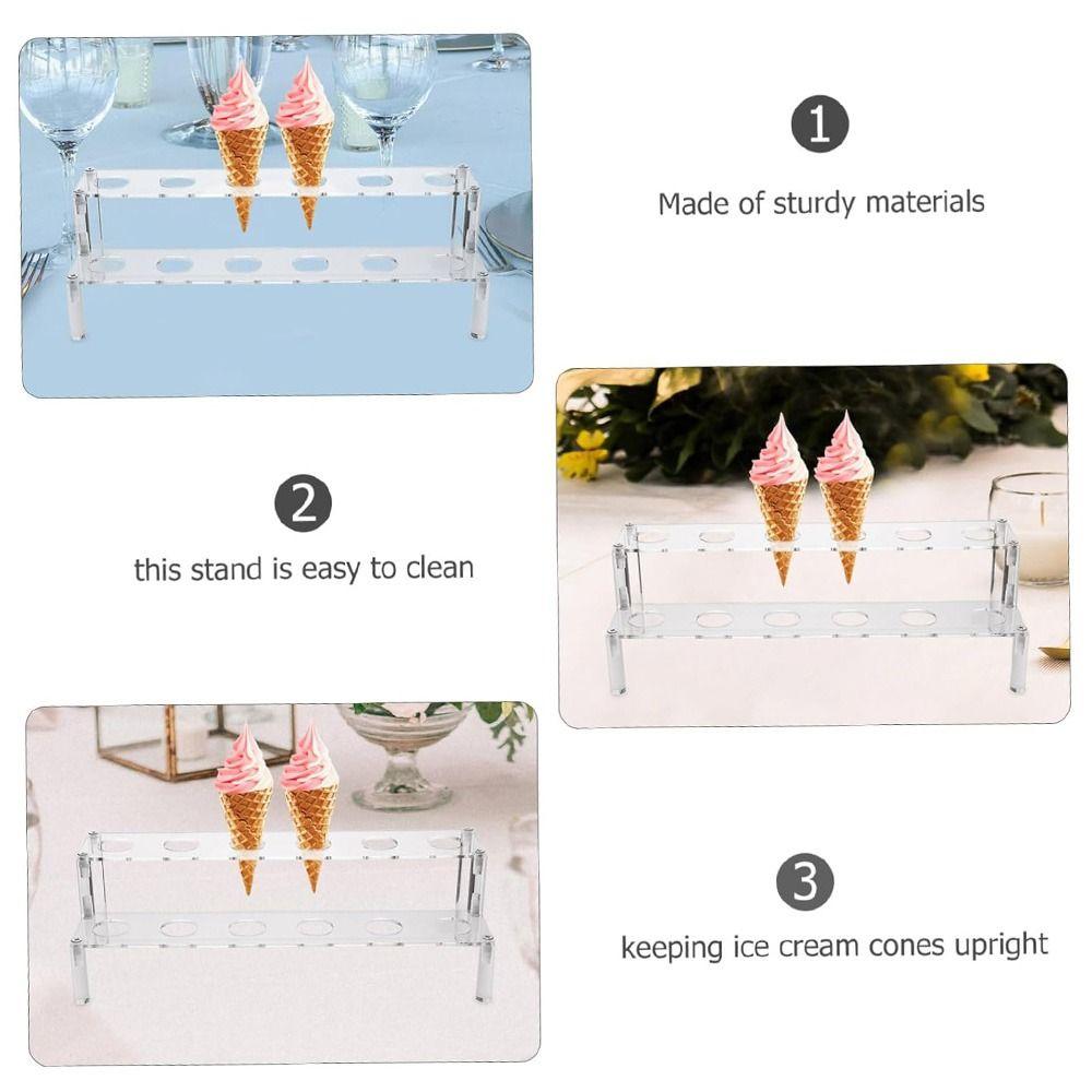 Dicker Acryl Eisständer 12 Löcher Desktop Dessert-Organizer Snack Aufbewahrungsregal Weihnachten