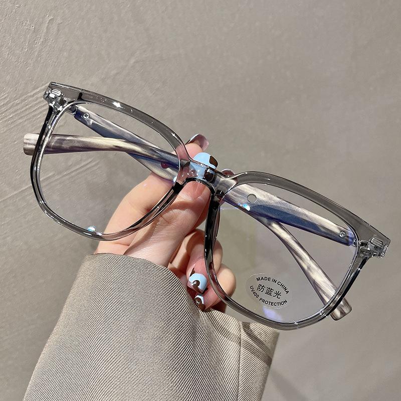 Women Fashion Glasses Frame Vintage Frames Men Retro Square Imitation Wood Grain Legs Spectacles