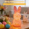 3D Printing Easter Rabbit Nightlight Creative Hollow Out Bunny Figurine Table Lamp for Spring Indoor Home Festival Decorations
