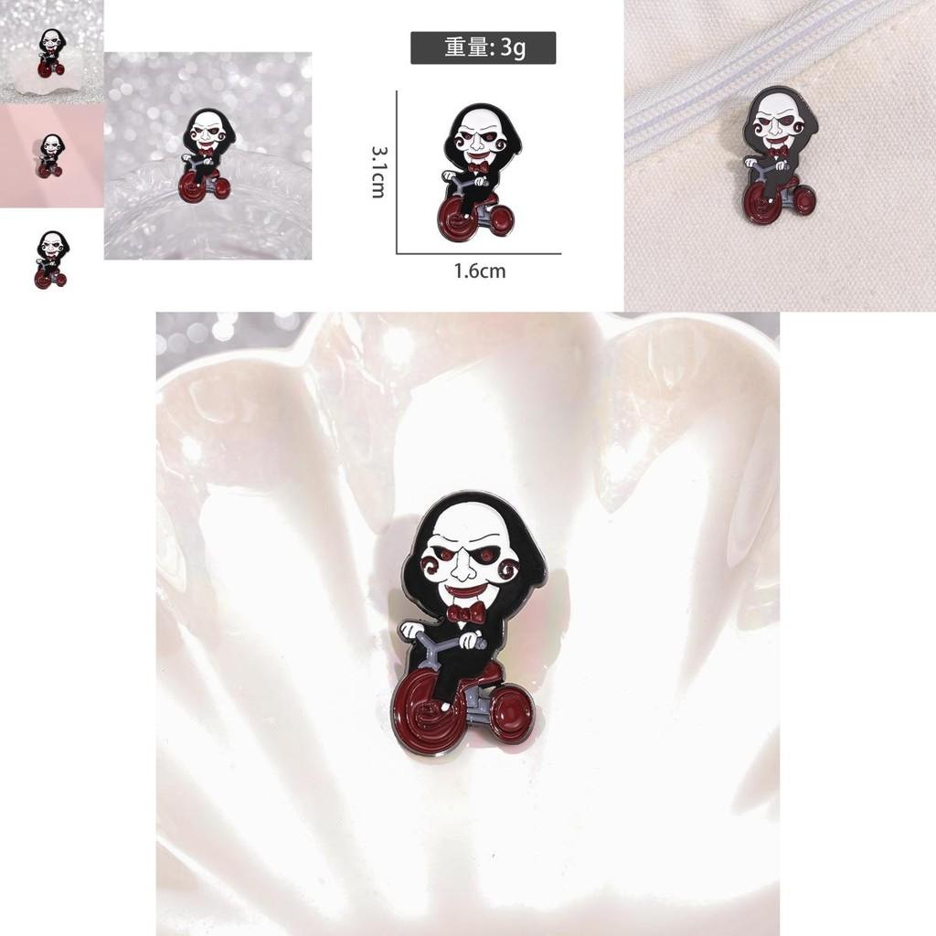 Creative Halloween Series Brooch Featuring Terrifying Cartoon Character Designs And Dark Metal Accents For Collectors And Fans