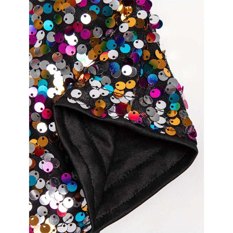 Elegantes europäisches & amerikanisches Damen Pailletten Schlankheits-Partykleid - Funkelnde Sommerabendbekleidung