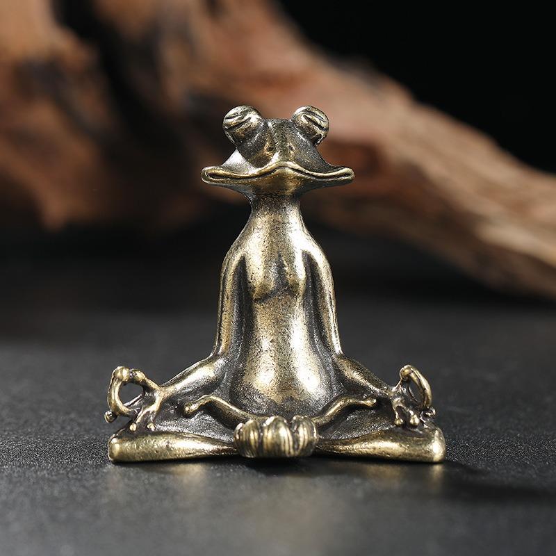 Meditation Zen Buddhist Frog Statue Animal Sculpture Incense Burner Frog Incense Stick Home Desk Decoration Tea Set Pet
