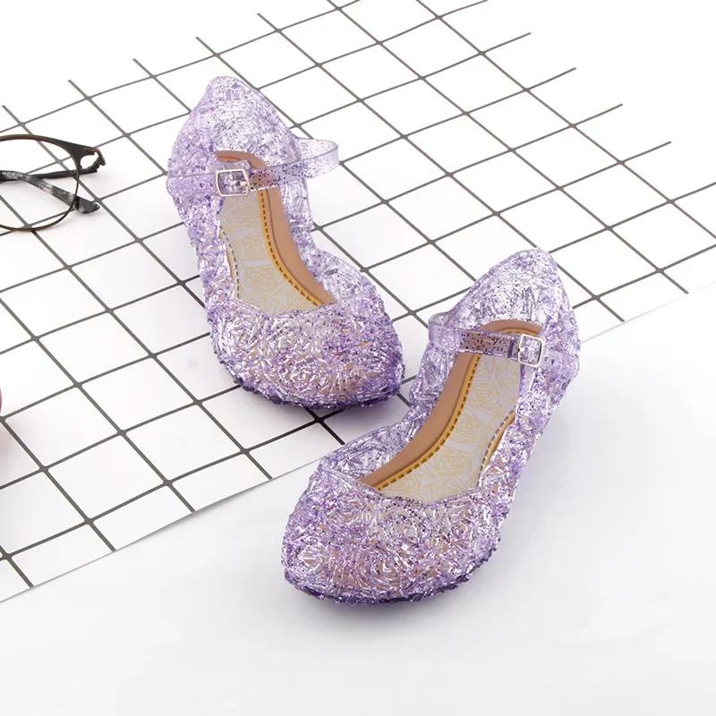 Elsa Princess Crystal Shoes for Girls New Fashion Kids Birthday Casual Sandals Shoes Baby Wedding Party Shoes