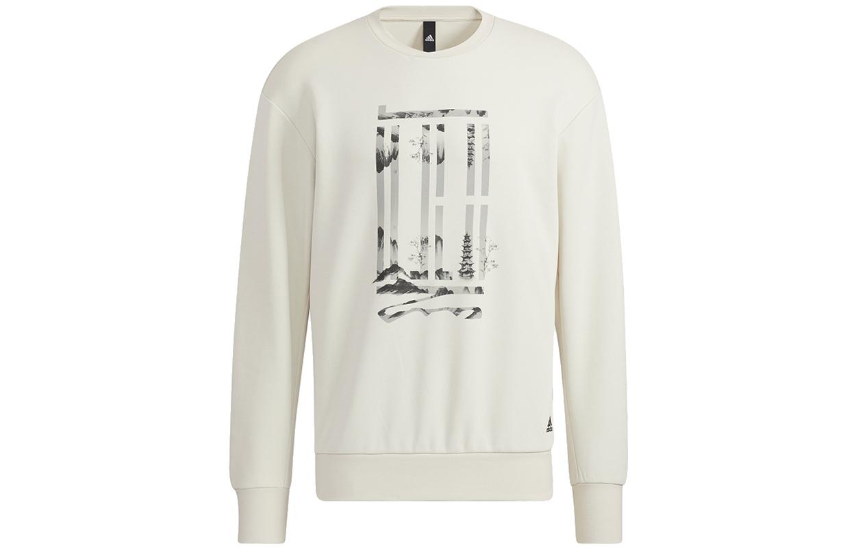 Adidas Sweatshirts Men s Ecru Crew Neck Moderate Regular H39300 L