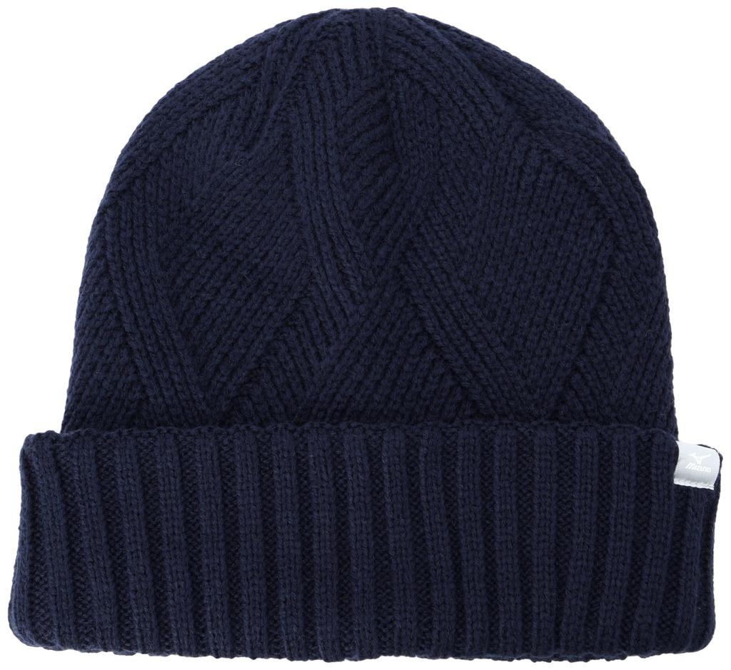 Mizuno Breath Thermo Fluffy Knit and Night Unisex Cap, Moisture-Wicking Heat-Generating, C2JWA602, Blue, (Head Circumference 55-60cm)