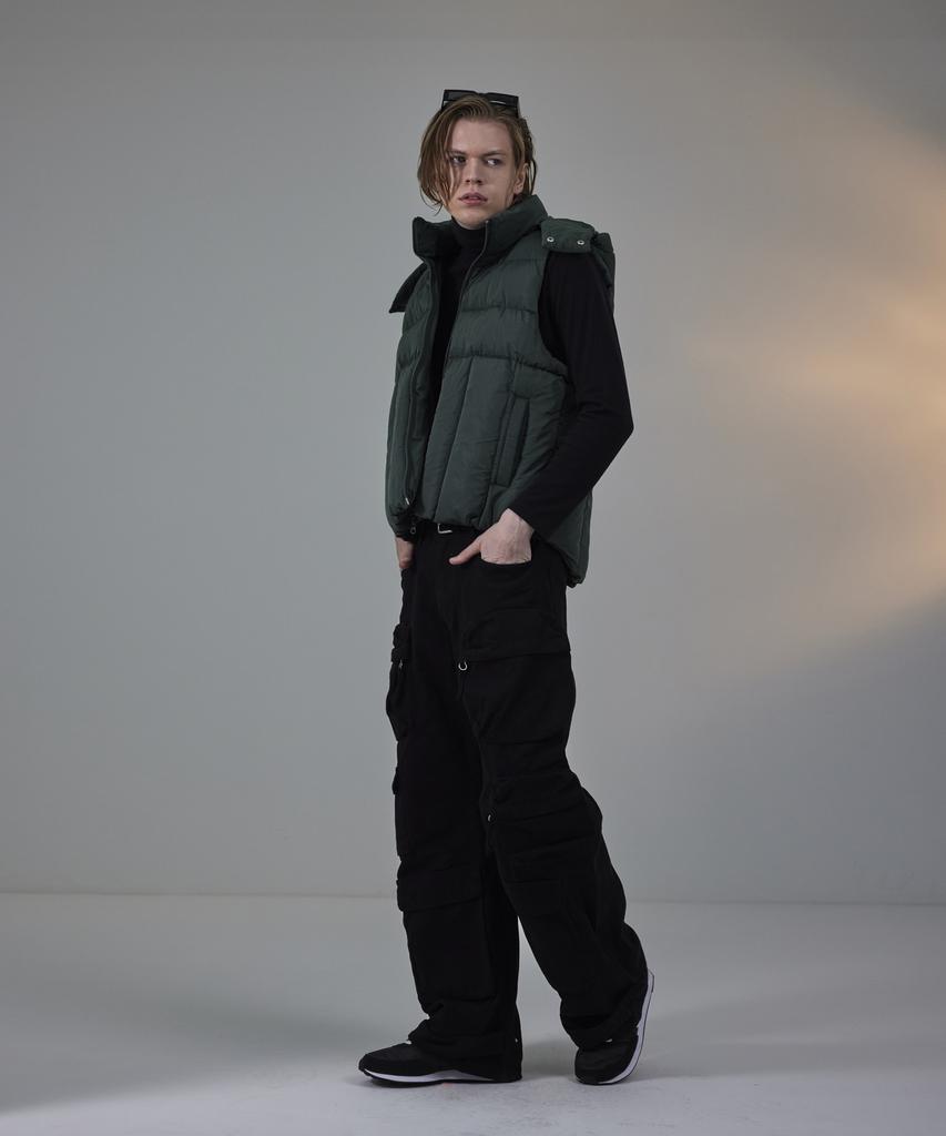 Standarderror 87-Stan022 Essential 2-Way Detachable Hooded Padded Vest Deep Green