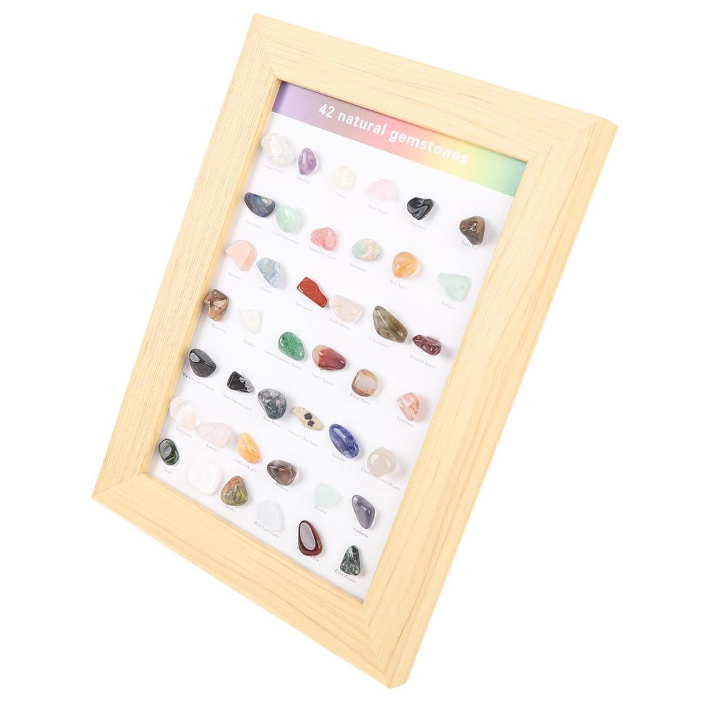 Rocks Collection Set 42 Types Multlfunctional Geography Gemstones and Crystals Set for Education