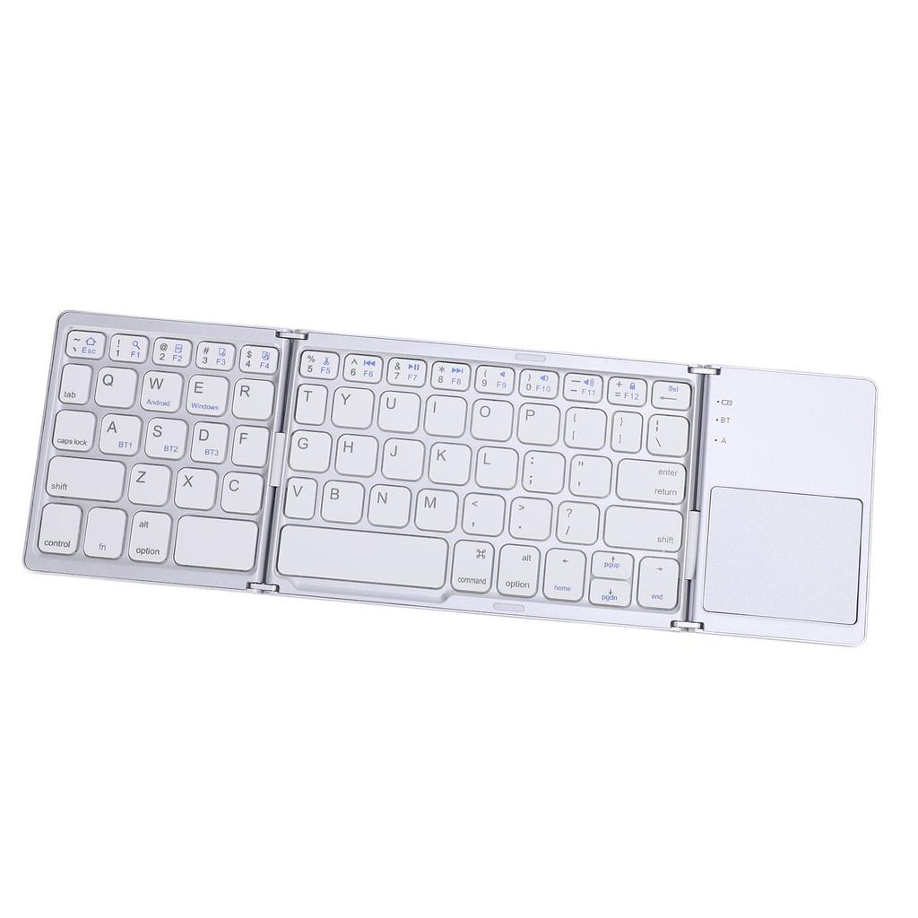 Foldable Bluetooth Keyboard Portable Triple Folding Rechargeable Wireless Keyboard with Touchpad