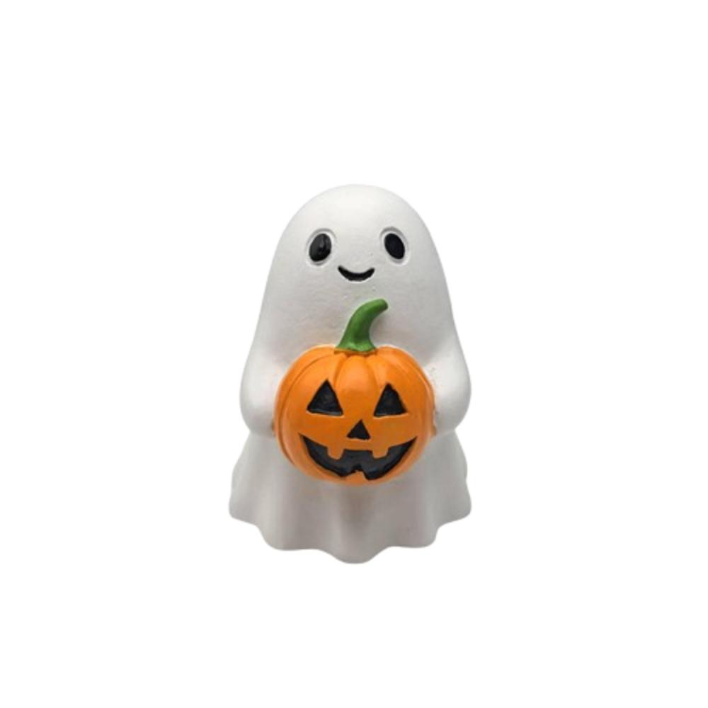 

Realistic Pumpkin Ghost Figurine Resin Holding Pumpkin Ghost Halloween Ghost Statue Office Desk белый