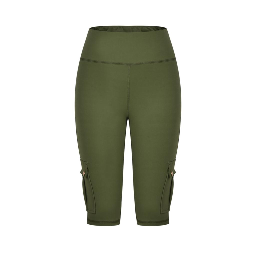 Damen-Arbeitskleidung Hohelastische Enge Yoga-Hose, Schnelltrocknende 5-Zoll-Laufshorts