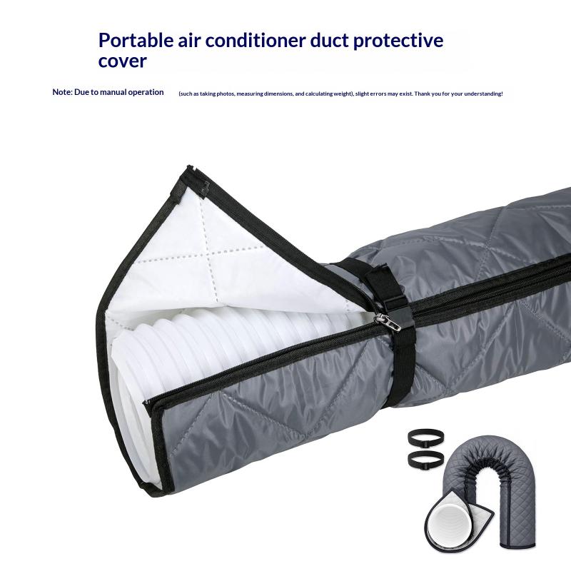 Copertura Tubo Aria Condizionata con 2 Cinghie a Fibbia 53*148CM Regolabile Portatile Isolamento Termico per Condizionatore d'Aria Domestico