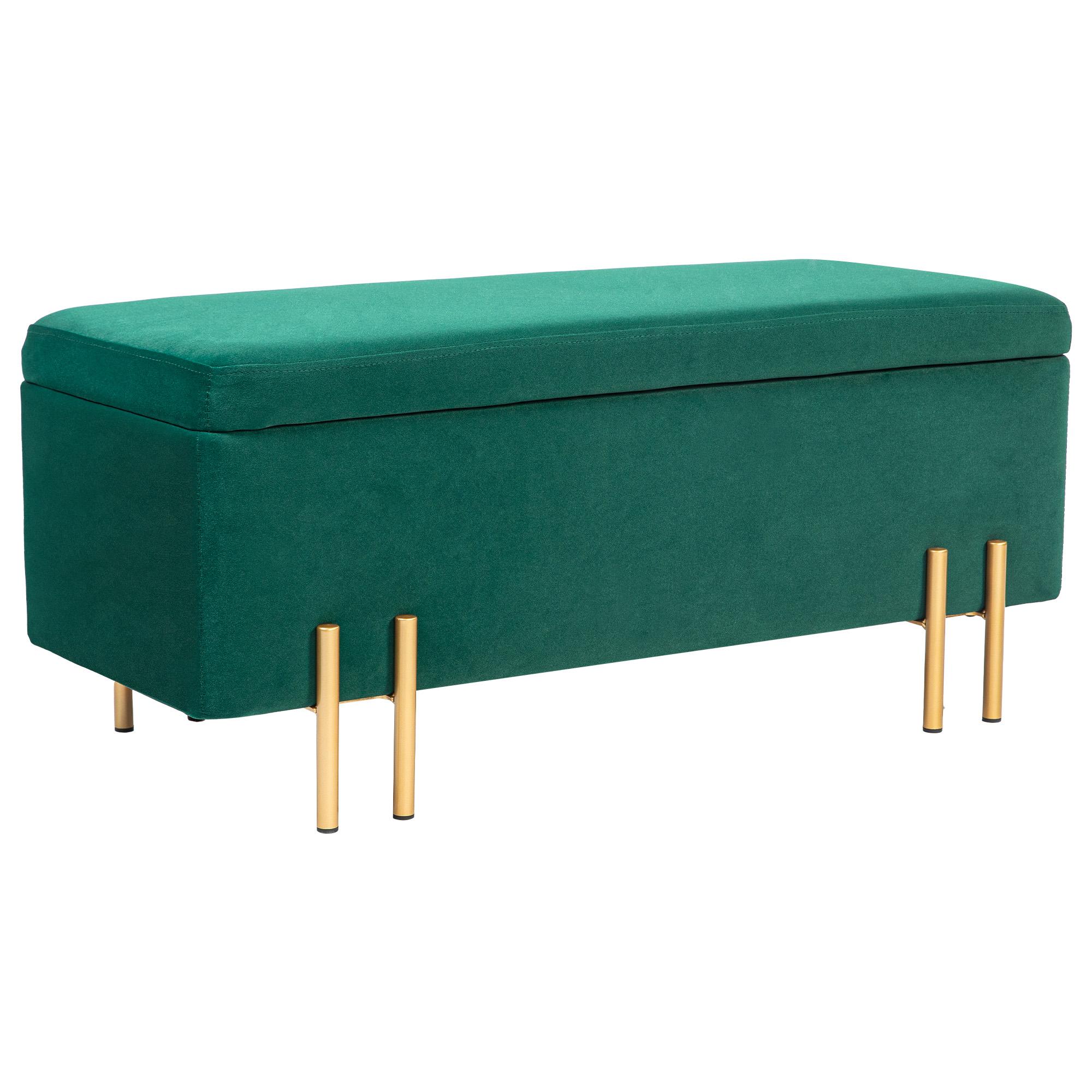 Bench, Upholstered Bench with Storage, Metal