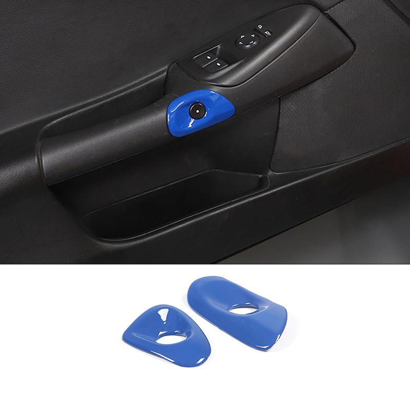 

ABS Carbon Fiber/Black/Red For Chevrolet Corvette C6 2005-2013 Car door switch cover Trim Sticker Car interior Accessories синій