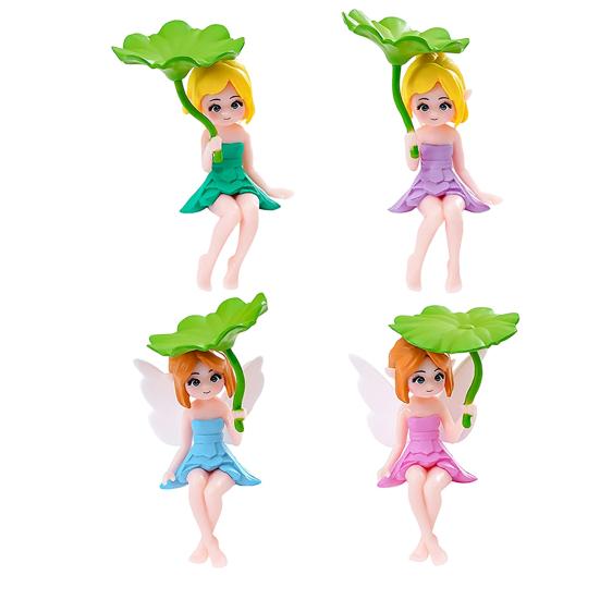 Miniature di Fate Ragazze Fatate Ornamenti con Foglia di Loto per Fioriera Giardino Fatato Paesaggi Muschiosi Scrivania di Casa Scaffale Decorazione per Auto