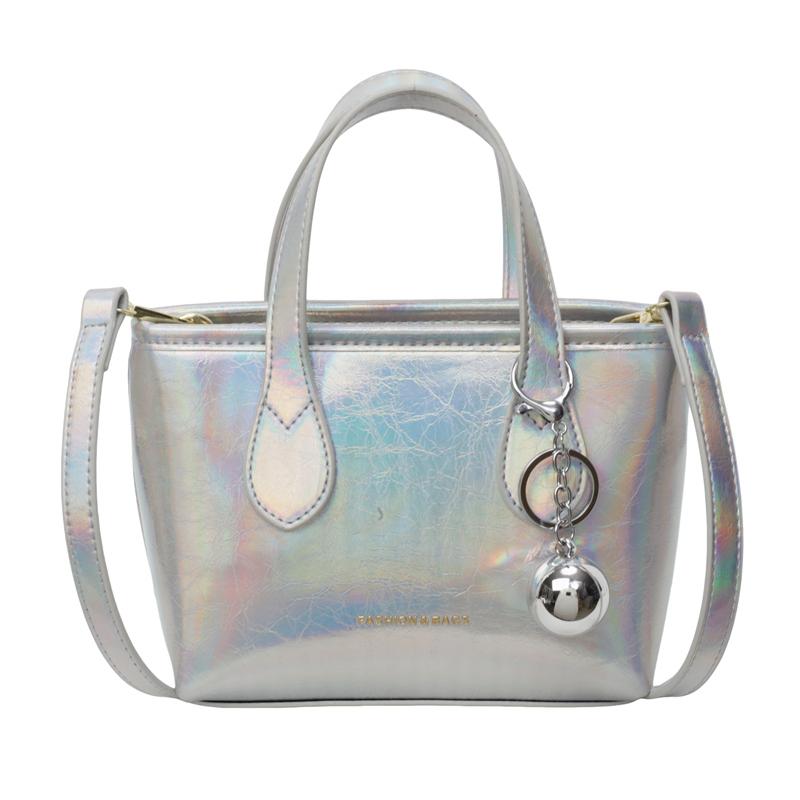 Handheld small bag women's new ins fashion minimalist style shoulder messenger bag oily leather bucket bag