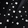 2025 Autumn/Winter Women's High-End Slimming Rhinestone Suit Jacket with Waist-Cinched Design