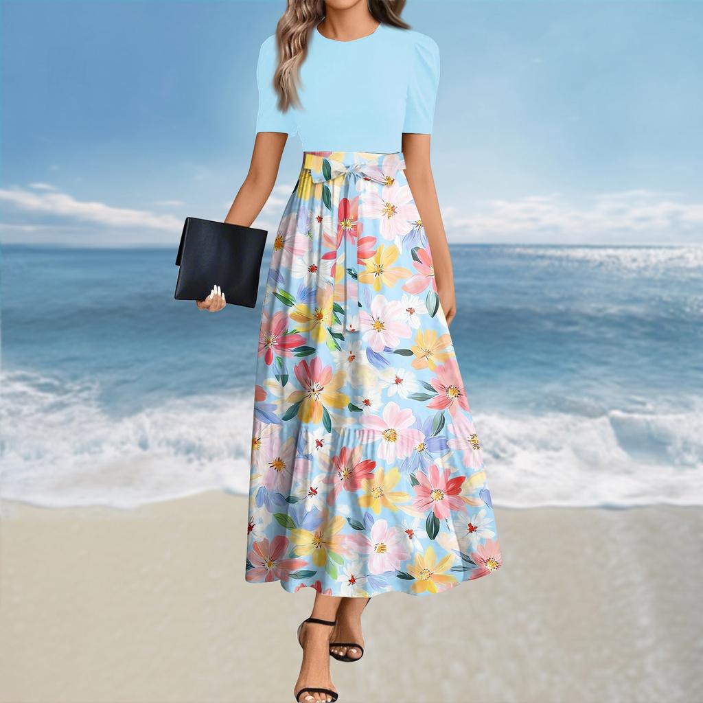 Dámské letní šaty Volné Plážové Dovolenkové Ležérní Hluboký Výstřih do V Vesta Šaty Elegantní Košilové Šaty