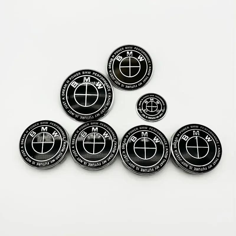 Set 7 Buc Embleme BMW 56mm 68mm Capace Centrale Roți Auto 82mm Emblema Capotă Față Auto 74mm Logo Portbagaj Spate 45mm Autocolant Volan