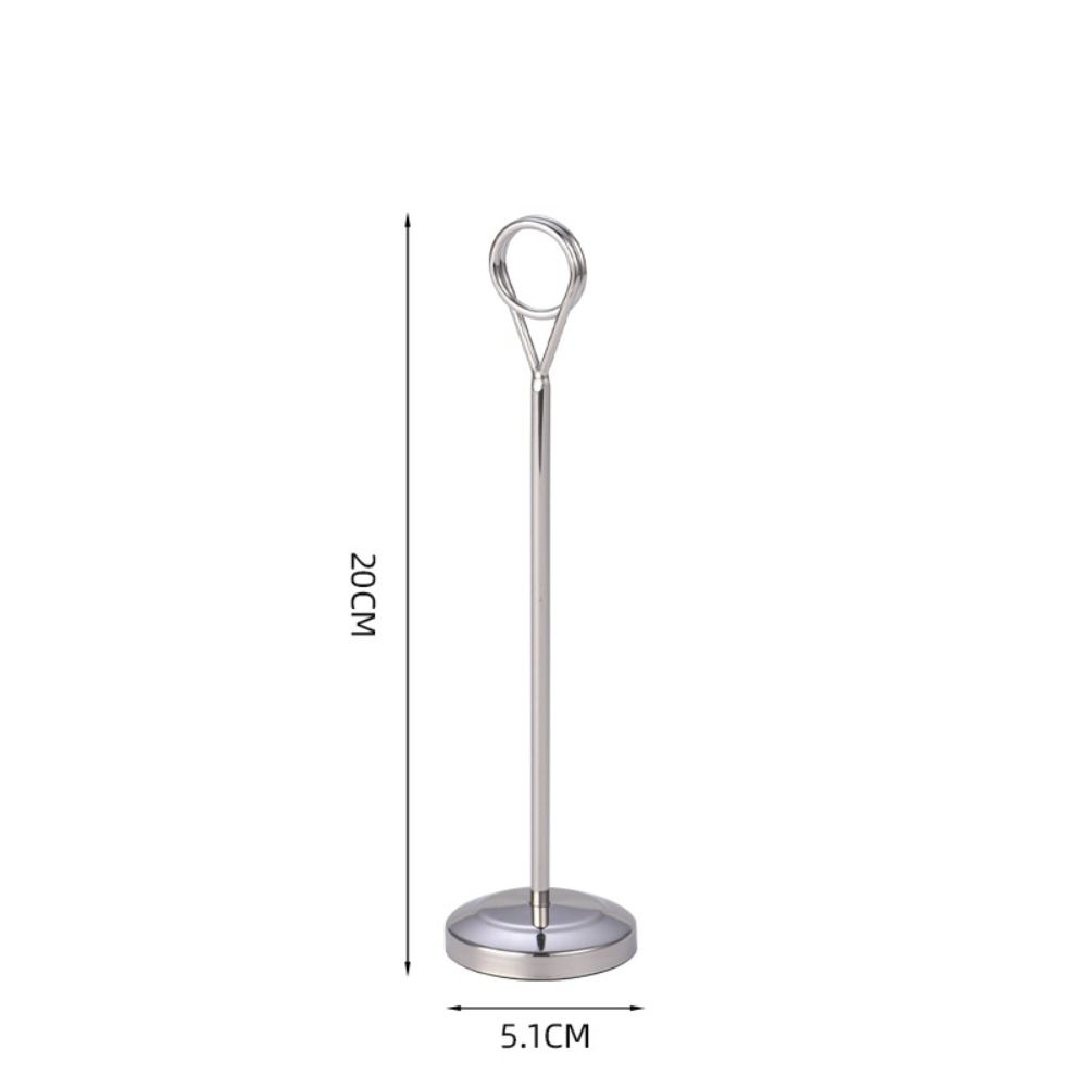 Cute Stainless Steel Round Photo Clip Elegant Note Clamp Stand  Restaurant Table