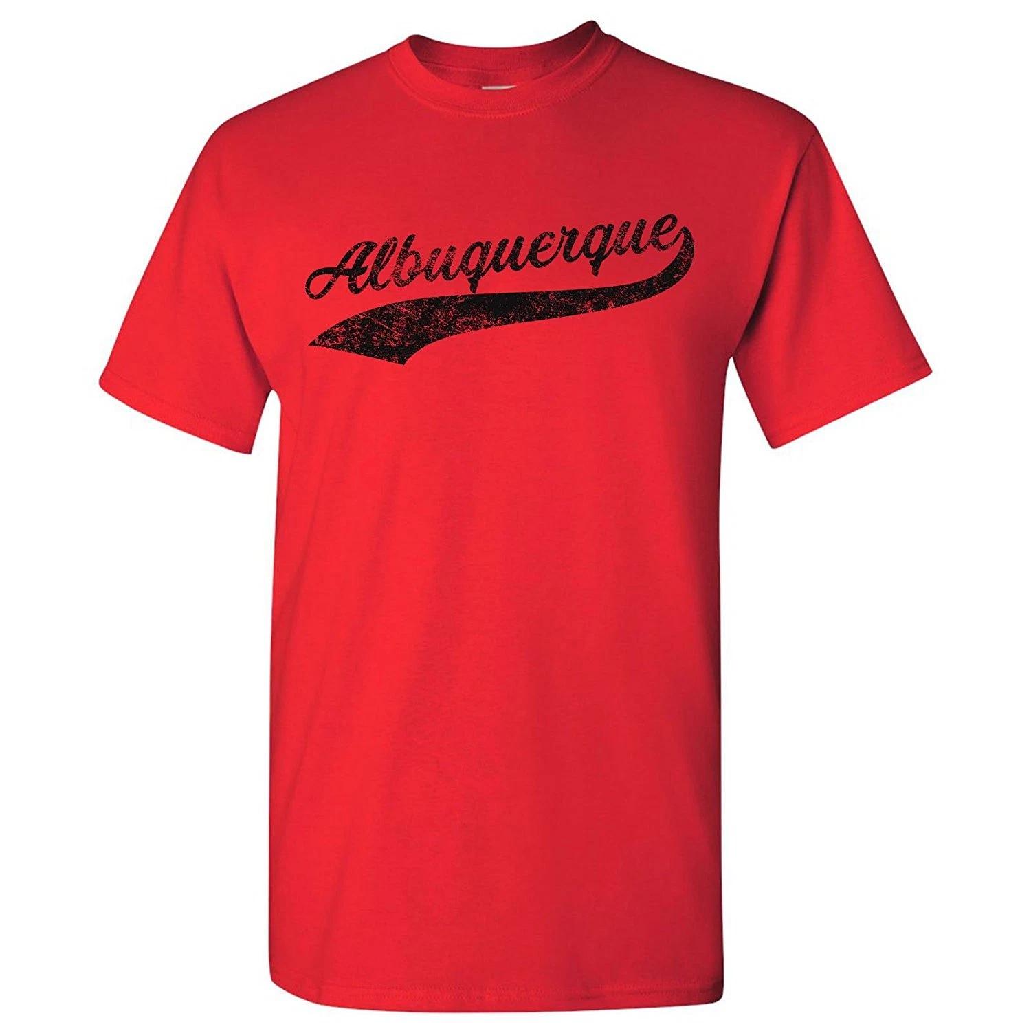 Albuquerque City Baseball Script- Baseball Sports Team Hometown T-Shirt - Red 3XL
