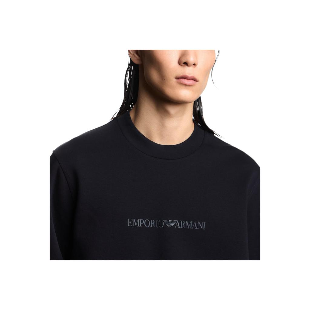 Emporio Armani Ss26 Crew Neck Pullover Letter Print Long Sleeve Sweatshirt Men sweatshirt EM004541-AF10013-MB563